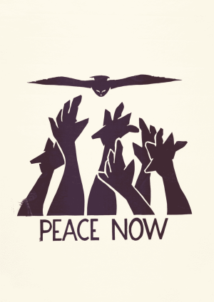 Peace Now- Owl and Reaching Hands